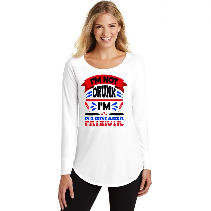 Funny 4th of July Not Drunk Patriotic Women's Perfect Tri Tunic Long Sleeve Shirt