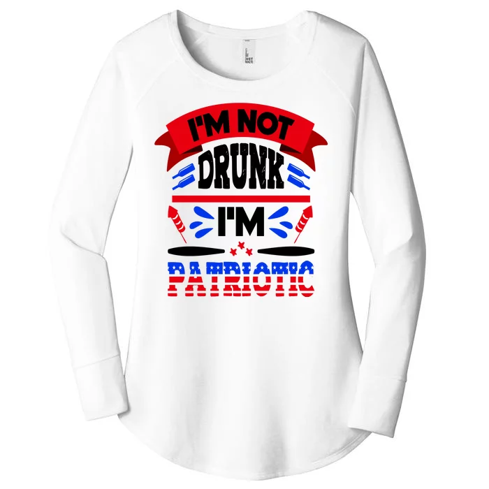 Funny 4th of July Not Drunk Patriotic Women's Perfect Tri Tunic Long Sleeve Shirt