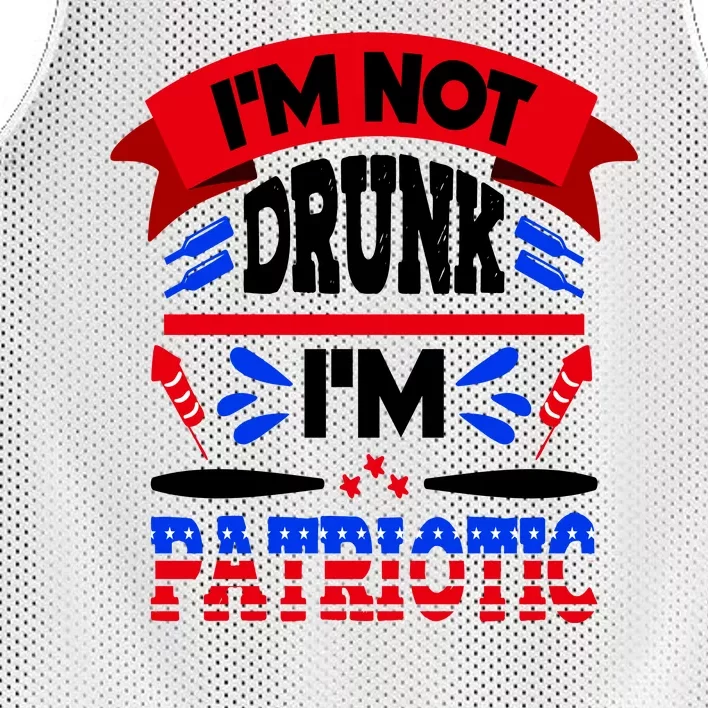 Funny 4th of July Not Drunk Patriotic Mesh Reversible Basketball Jersey Tank