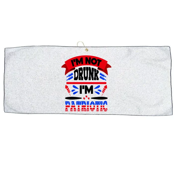 Funny 4th of July Not Drunk Patriotic Large Microfiber Waffle Golf Towel