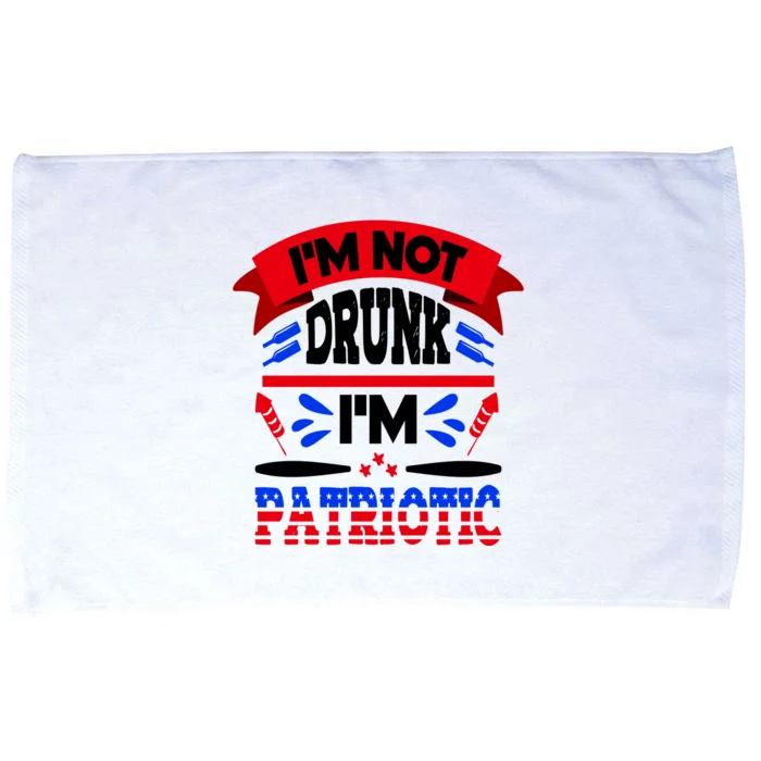 Funny 4th of July Not Drunk Patriotic Microfiber Hand Towel