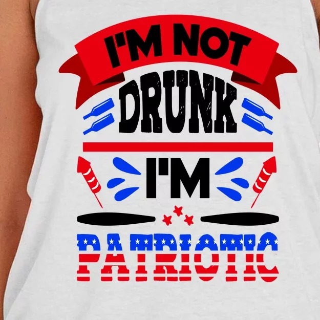 Funny 4th of July Not Drunk Patriotic Women's Knotted Racerback Tank