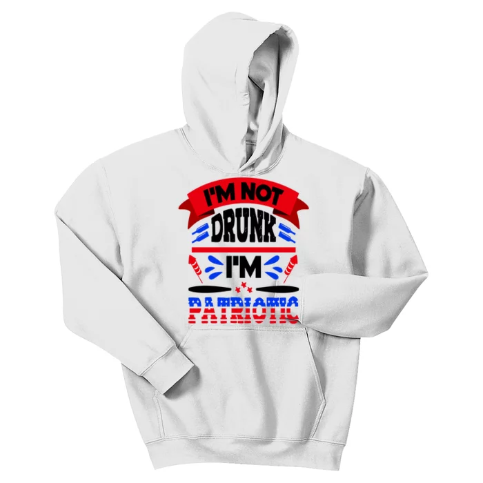 Funny 4th of July Not Drunk Patriotic Kids Hoodie