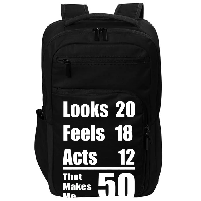 Funny 50th Birthday Fifty Years Impact Tech Backpack