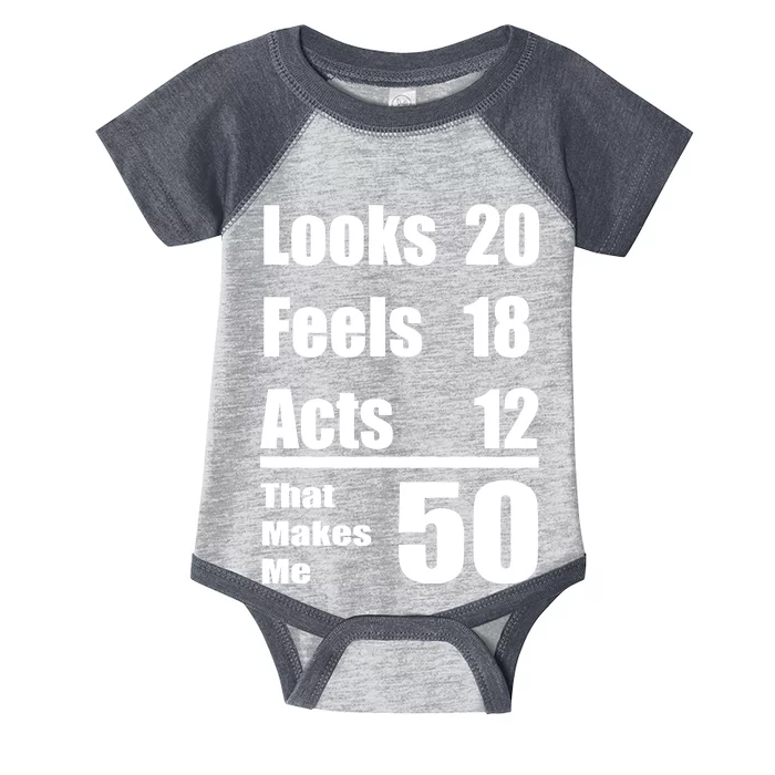 Funny 50th Birthday Fifty Years Infant Baby Jersey Bodysuit