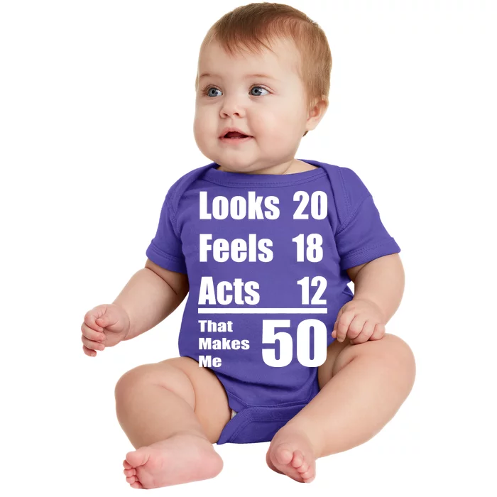 Funny 50th Birthday Fifty Years Baby Bodysuit