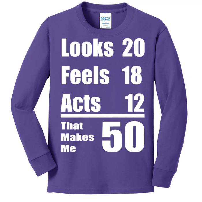 Funny 50th Birthday Fifty Years Kids Long Sleeve Shirt