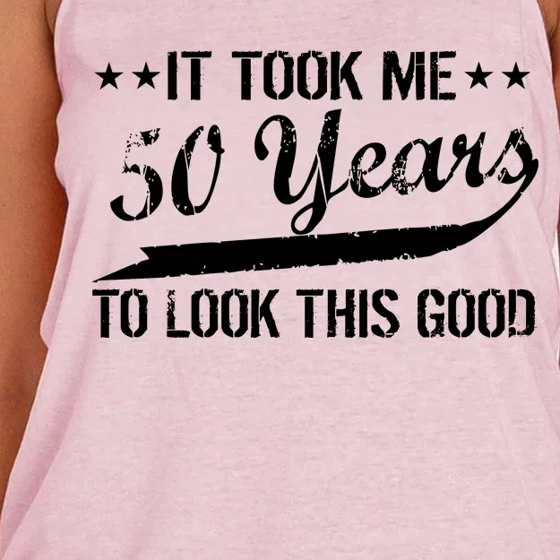 Funny 50th Birthday: It Took Me 50 Years To Look This Good Women's Knotted Racerback Tank