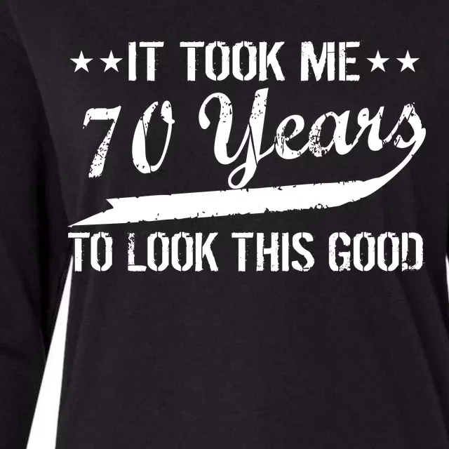 Funny 70th Birthday Look This Good Womens Cotton Relaxed Long Sleeve T-Shirt