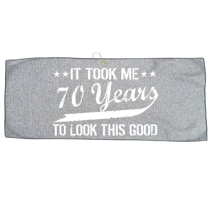 Funny 70th Birthday Look This Good Large Microfiber Waffle Golf Towel