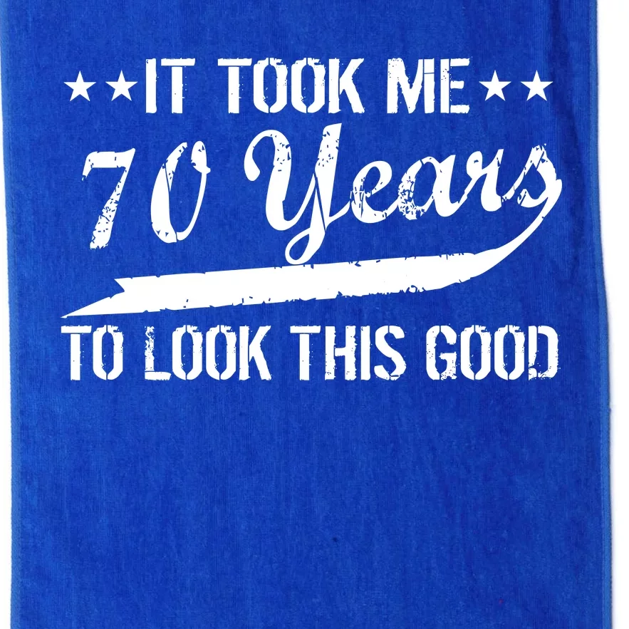 Funny 70th Birthday Look This Good Platinum Collection Golf Towel