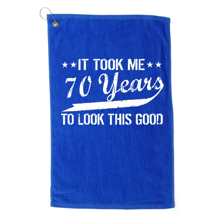 Funny 70th Birthday Look This Good Platinum Collection Golf Towel