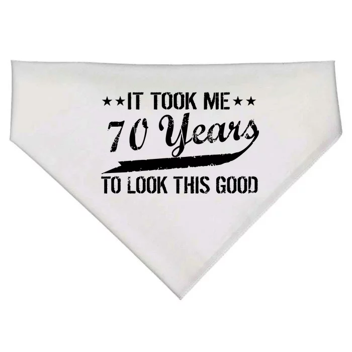 Funny 70th Birthday Look This Good USA-Made Doggie Bandana