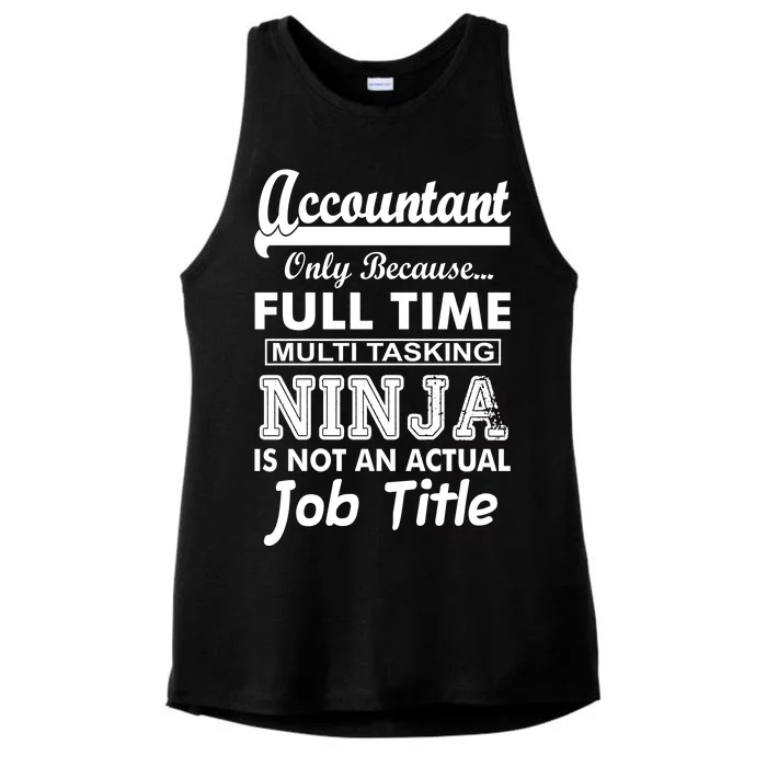 Funny Accountant Full Time Ninja Ladies Tri-Blend Wicking Tank