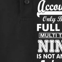 Funny Accountant Full Time Ninja Dry Zone Grid Performance Polo