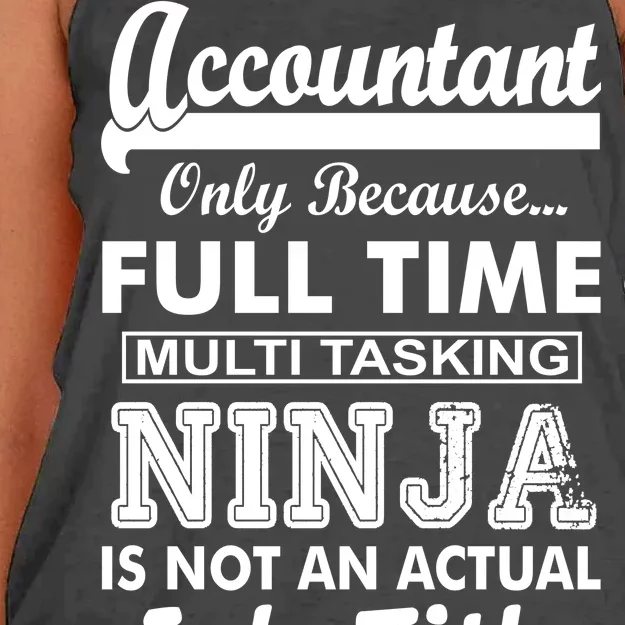 Funny Accountant Full Time Ninja Women's Knotted Racerback Tank