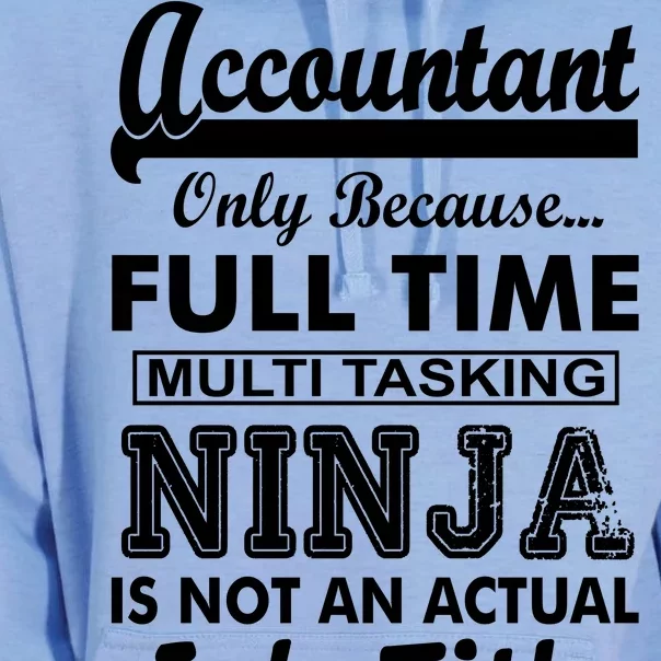 Funny Accountant Full Time Ninja Unisex Surf Hoodie