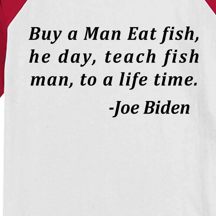 Funny Anti Joe Biden Quote Stumbles His Words Kids Colorblock Raglan Jersey