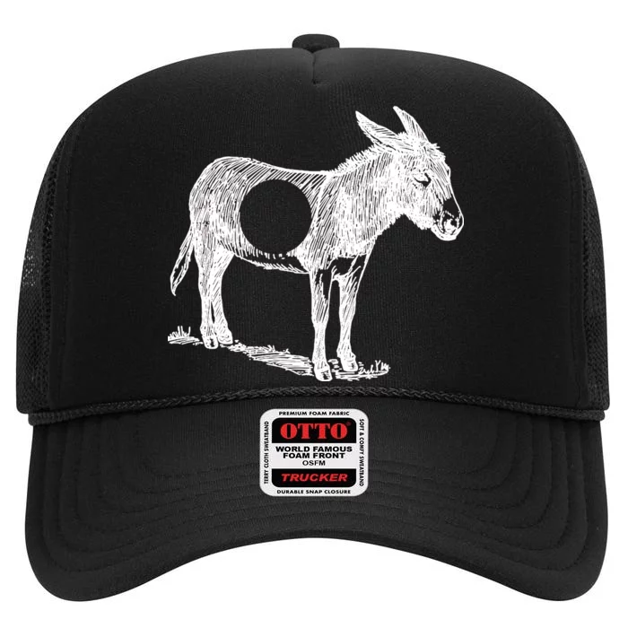 Funny Asshole Donkey High Crown Mesh Trucker Hat