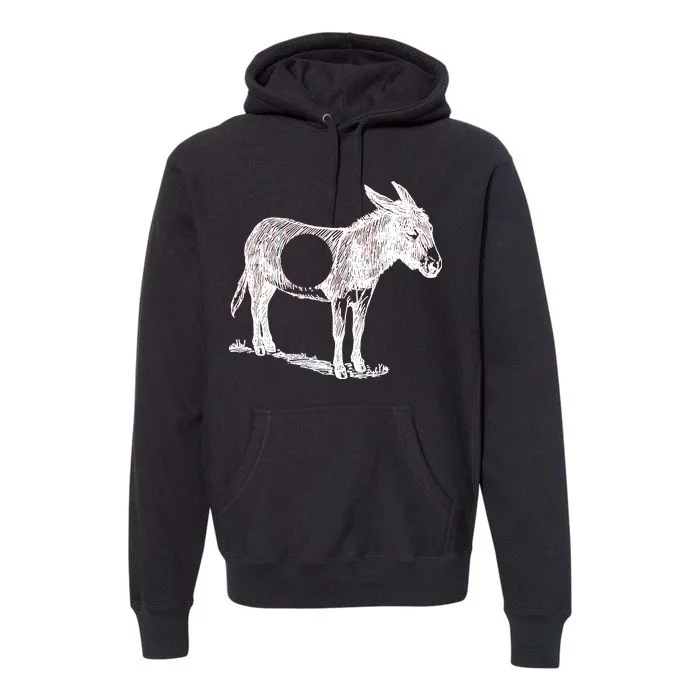 Funny Asshole Donkey Premium Hoodie