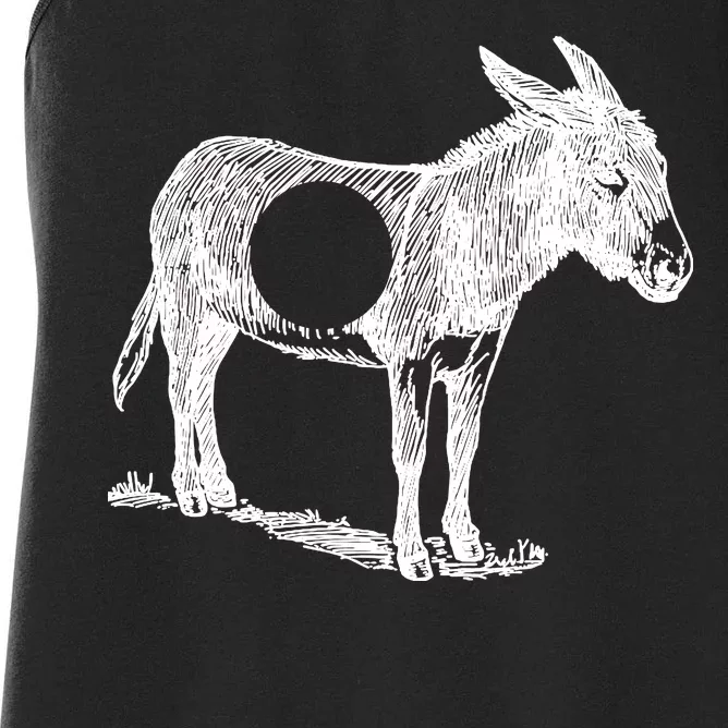 Funny Asshole Donkey Women's Racerback Tank