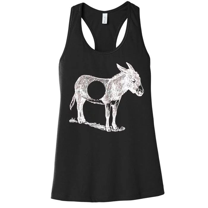 Funny Asshole Donkey Women's Racerback Tank