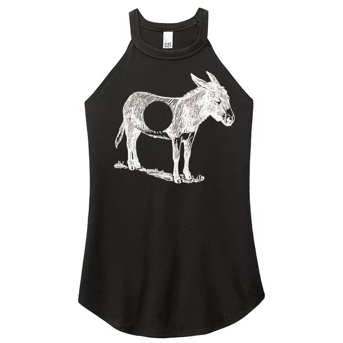 Funny Asshole Donkey Women’s Perfect Tri Rocker Tank