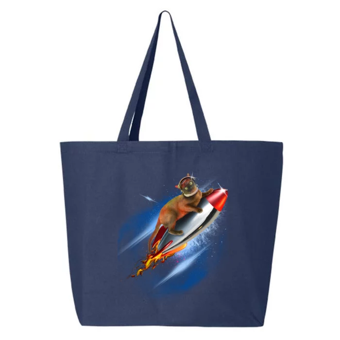 Funny Astronaut Cat Blasting Off In Space 25L Jumbo Tote