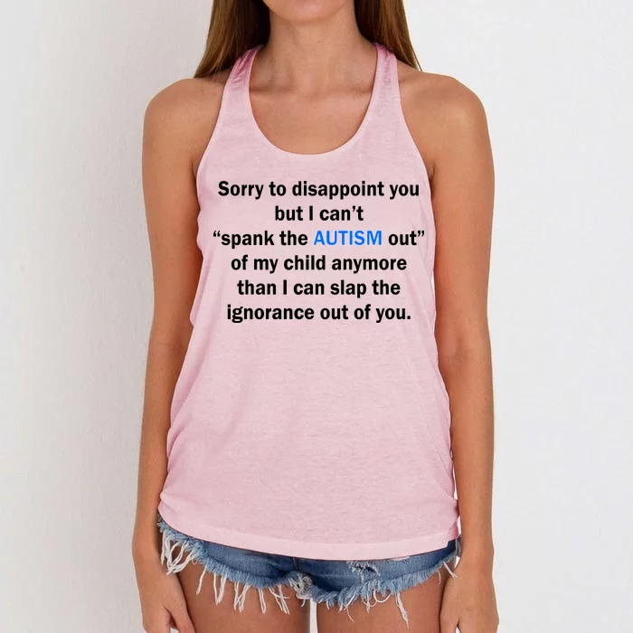 Funny Autism Quote Women's Knotted Racerback Tank