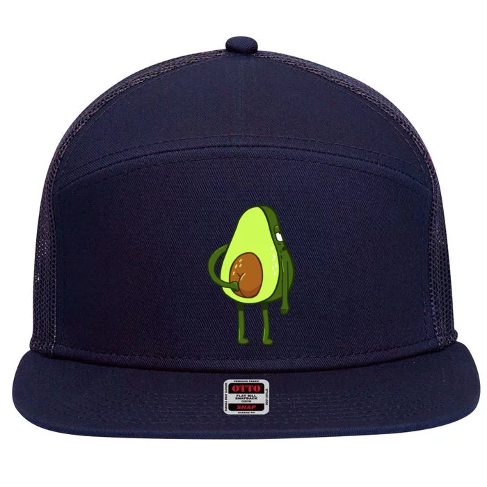 Funny Avocado Butt 7 Panel Mesh Trucker Snapback Hat