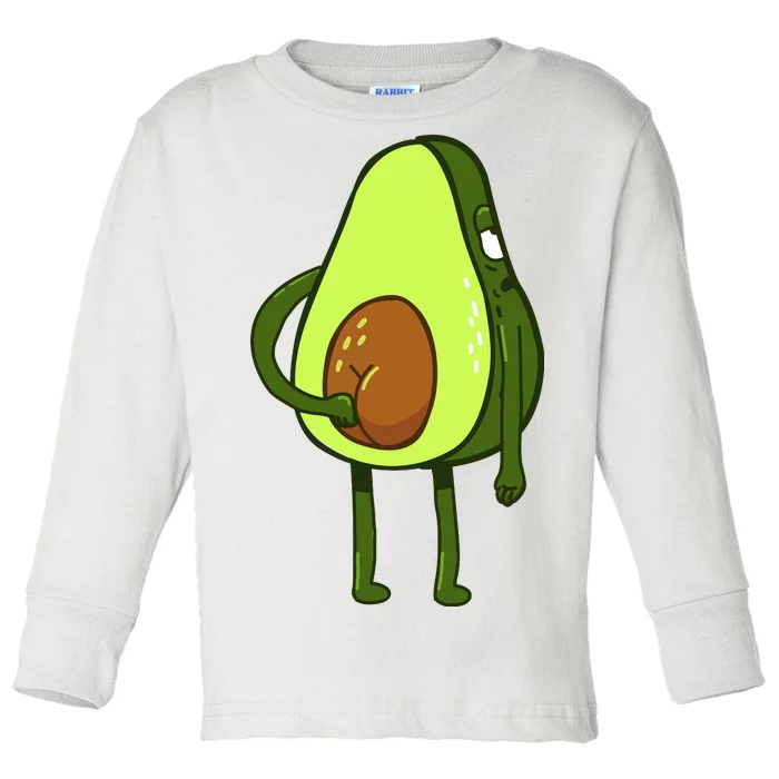 Funny Avocado Butt Toddler Long Sleeve Shirt