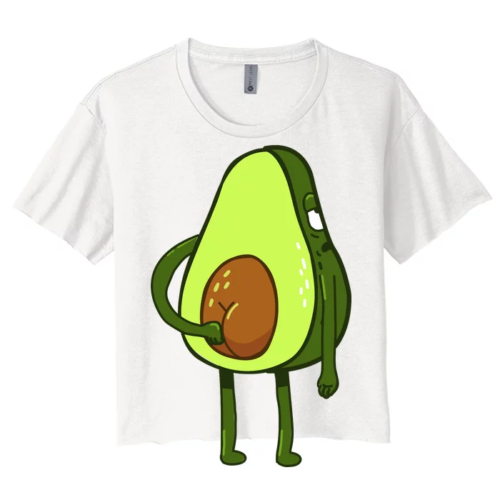 Funny Avocado Butt Women's Crop Top Tee