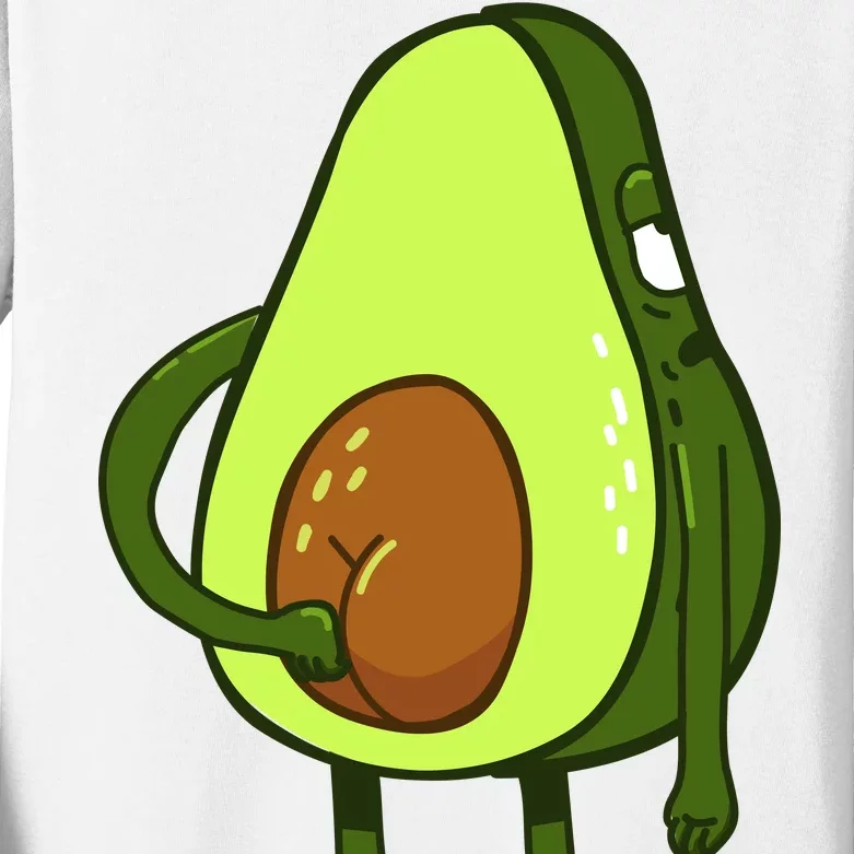 Funny Avocado Butt Kids Long Sleeve Shirt