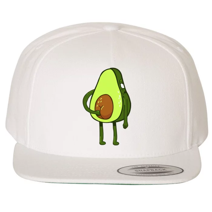 Funny Avocado Butt Wool Snapback Cap