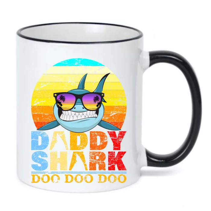 Funny Beach Daddy Shark Doo Black Color Changing Mug