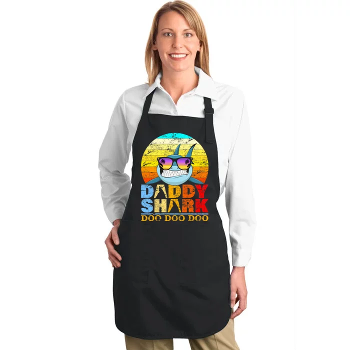 Funny Beach Daddy Shark Doo Full-Length Apron With Pocket