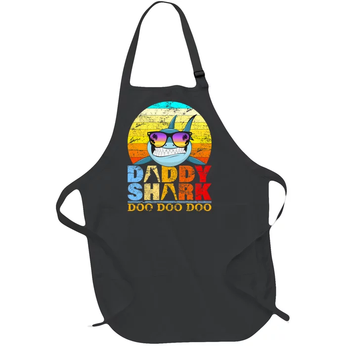 Funny Beach Daddy Shark Doo Full-Length Apron With Pocket