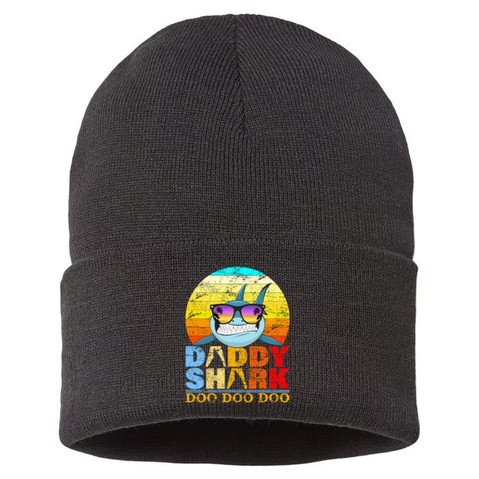 Funny Beach Daddy Shark Doo Sustainable Knit Beanie