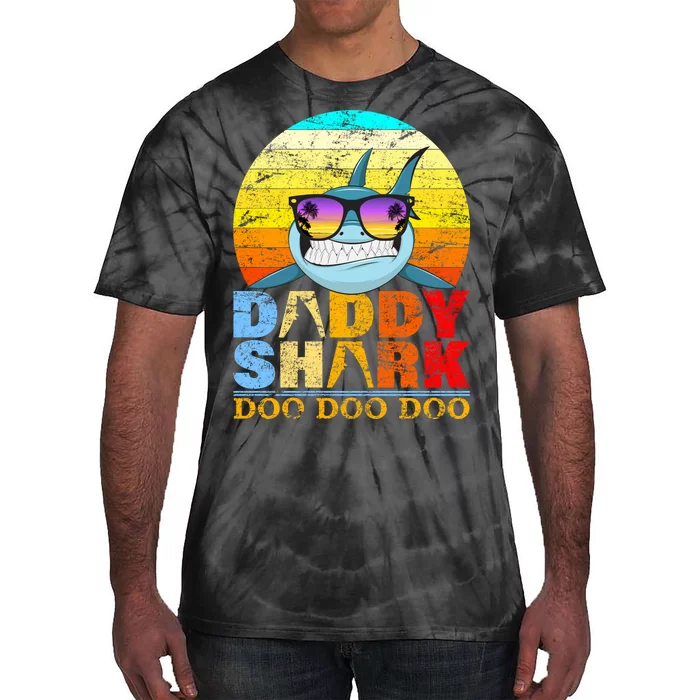 Funny Beach Daddy Shark Doo Tie-Dye T-Shirt