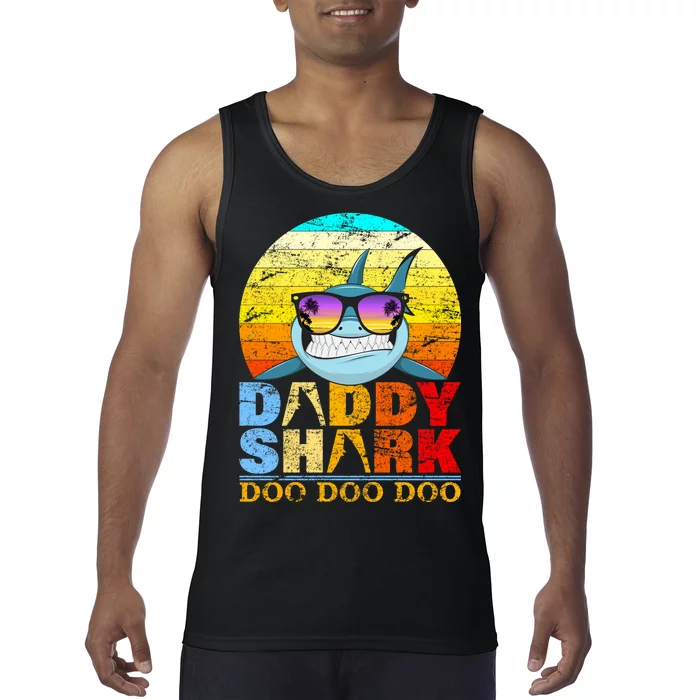 Funny Beach Daddy Shark Doo Tank Top