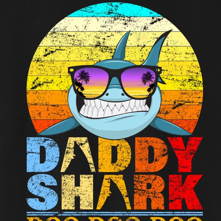 Funny Beach Daddy Shark Doo Women's Crop Top Tee