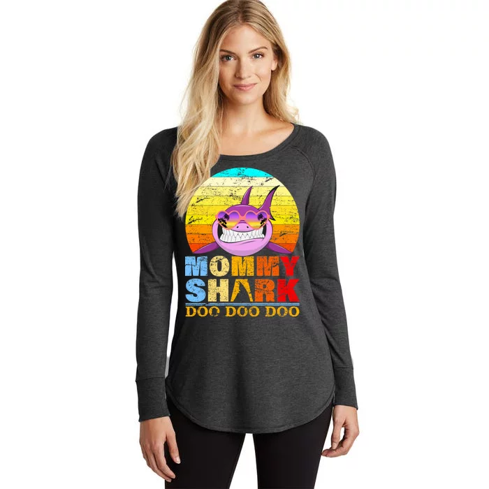 Funny Beach Mommy Shark Doo Women's Perfect Tri Tunic Long Sleeve Shirt