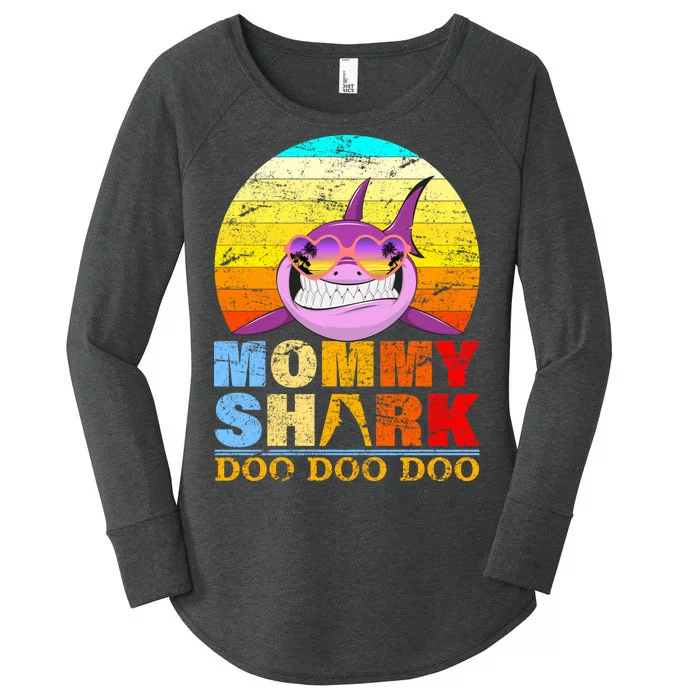 Funny Beach Mommy Shark Doo Women's Perfect Tri Tunic Long Sleeve Shirt