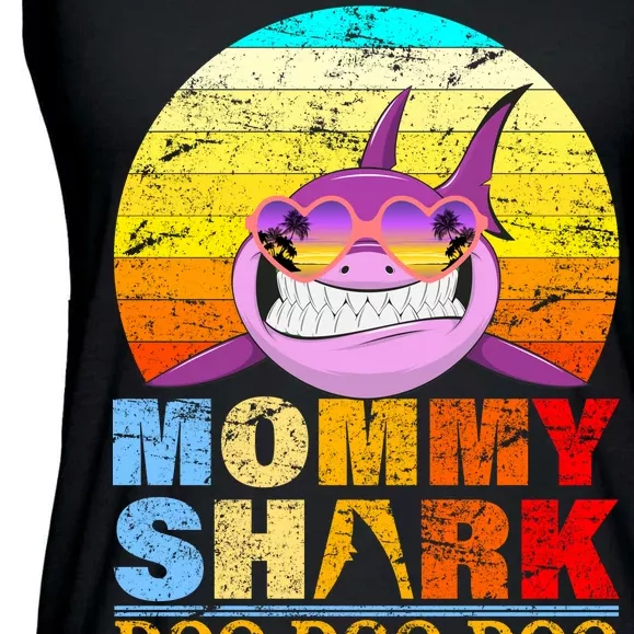 Funny Beach Mommy Shark Doo Ladies Essential Flowy Tank