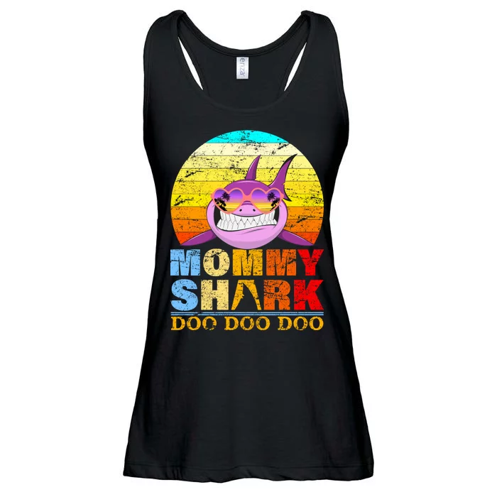 Funny Beach Mommy Shark Doo Ladies Essential Flowy Tank