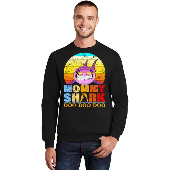 Funny Beach Mommy Shark Doo Tall Sweatshirt