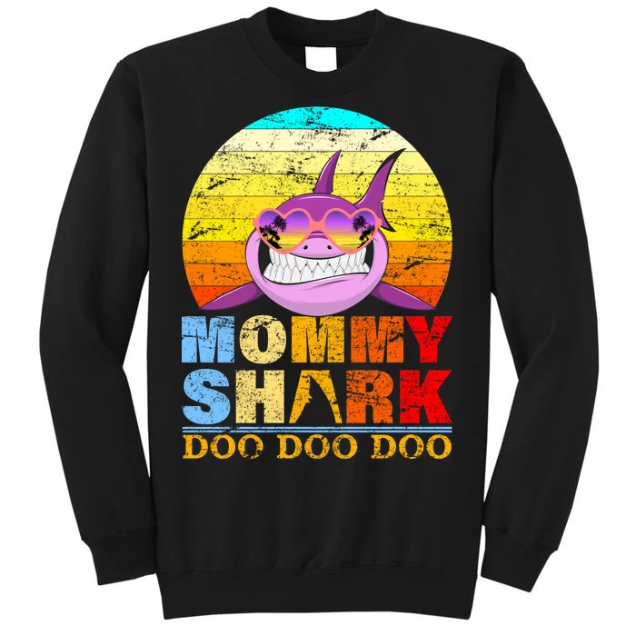 Funny Beach Mommy Shark Doo Tall Sweatshirt