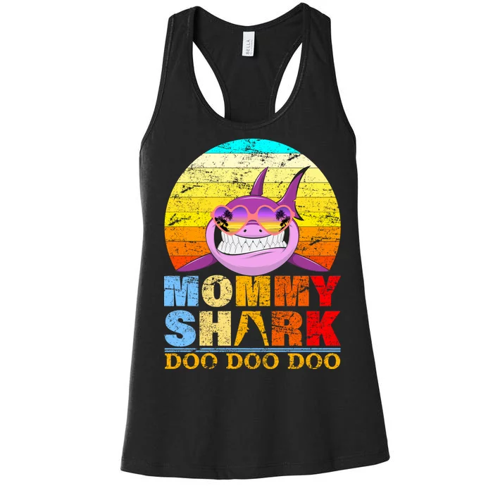 Funny Beach Mommy Shark Doo Women's Racerback Tank