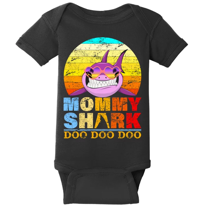 Funny Beach Mommy Shark Doo Baby Bodysuit