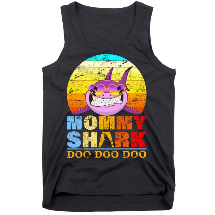 Funny Beach Mommy Shark Doo Tank Top